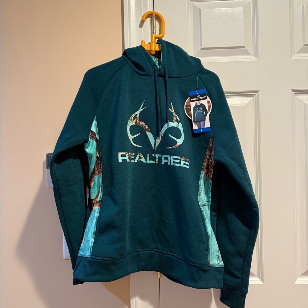 NWT Realtree Women’s Dark Teal Hoodie - L
